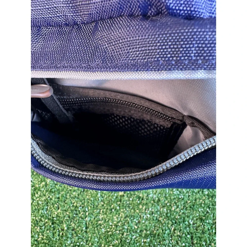 LL Bean Navy Blue Ripstop Nylon Small Duffel Bag Shoulder Strap Insulated Top